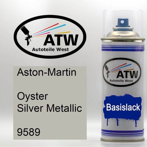 Aston-Martin, Oyster Silver Metallic, 9589: 400ml Sprühdose, von ATW Autoteile West.